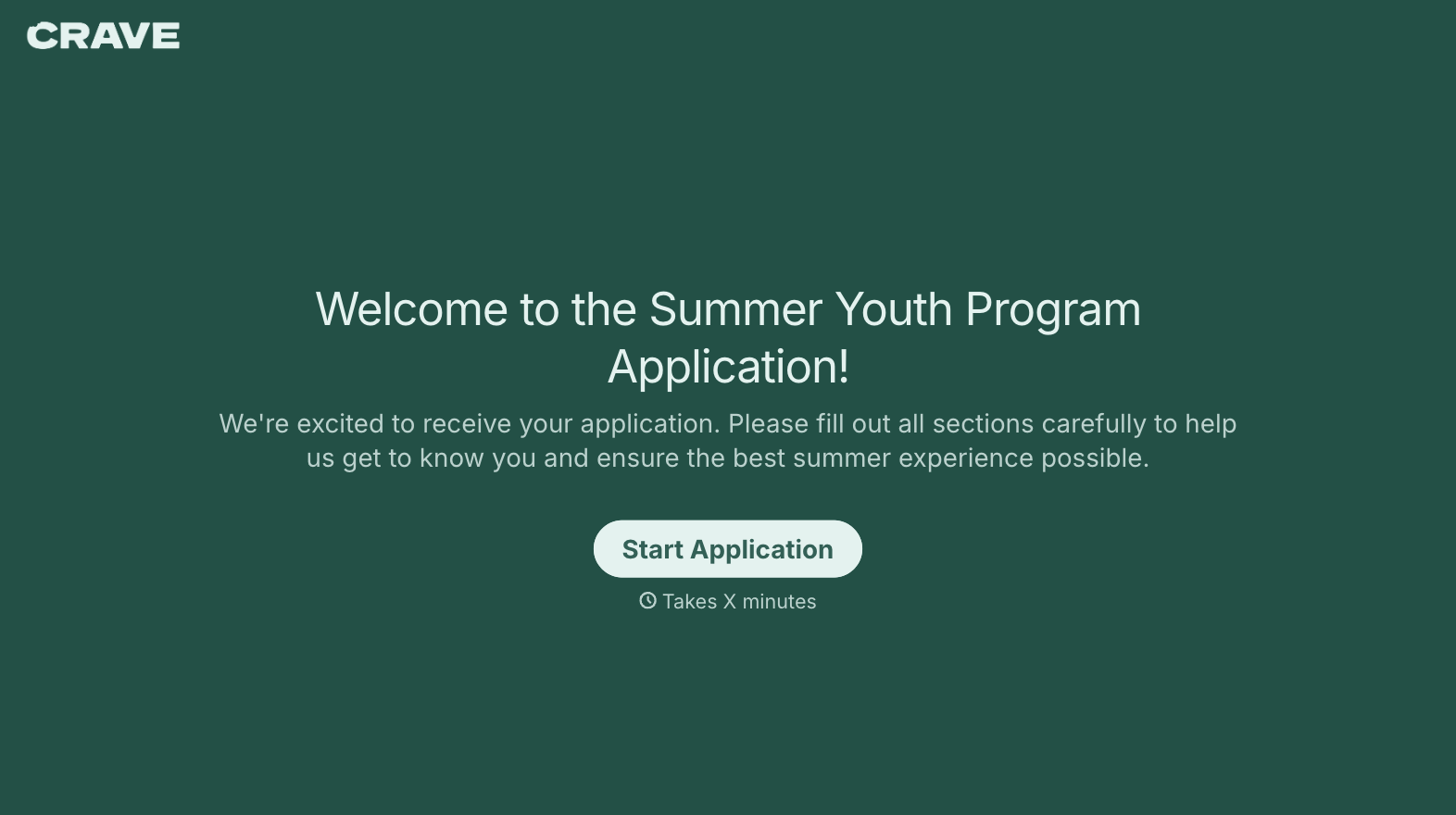 Summer Youth Program Application Form