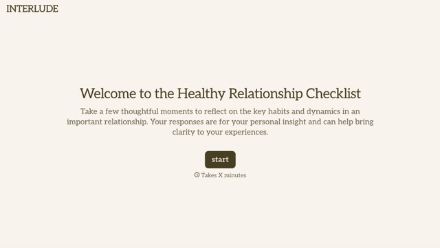 Healthy Relationship Checklist Form