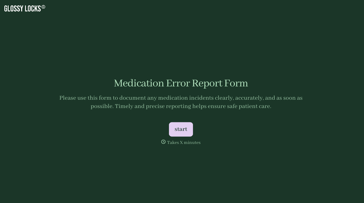 Medication Error Report Form