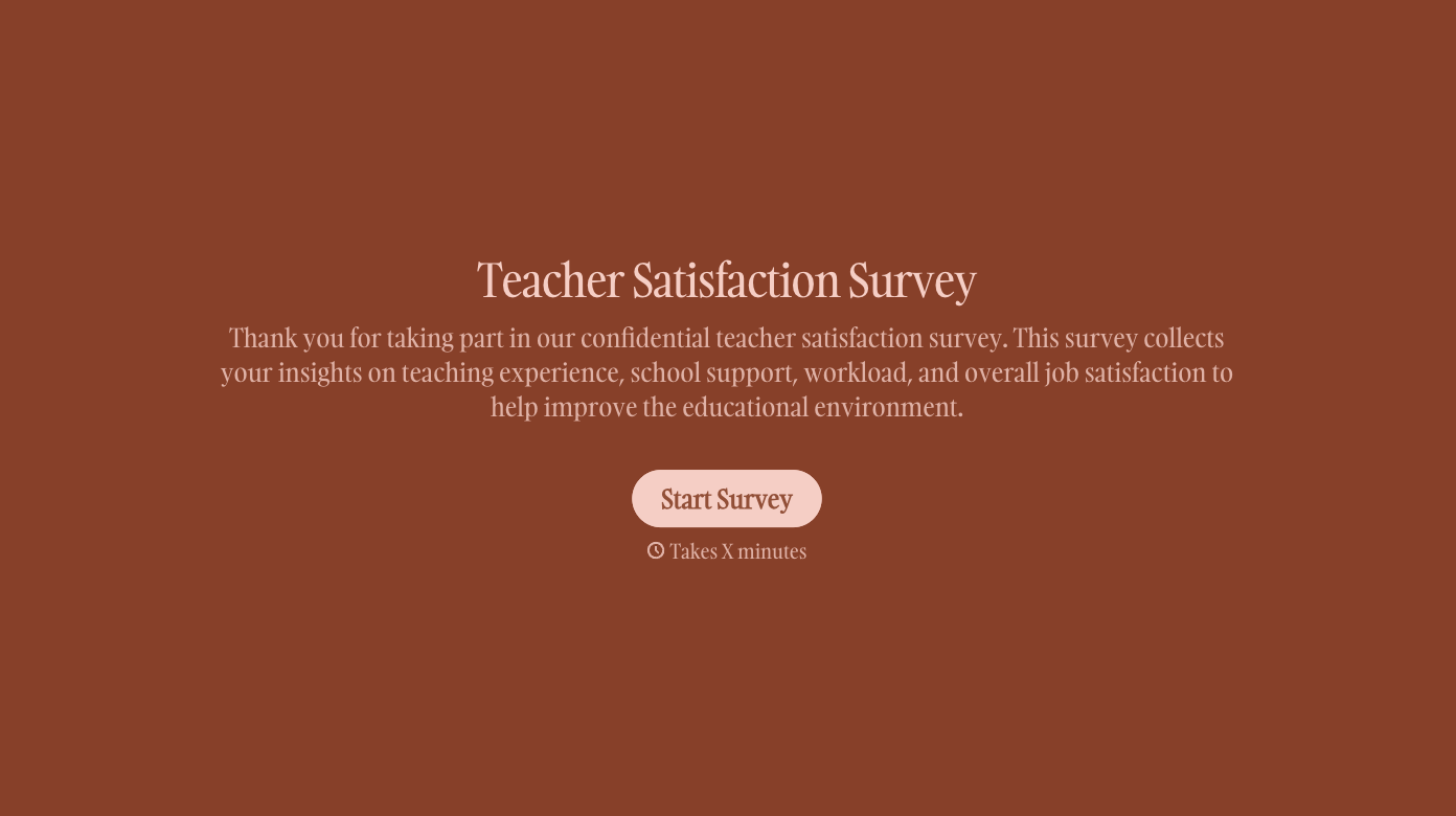 Teacher Satisfaction Survey Form