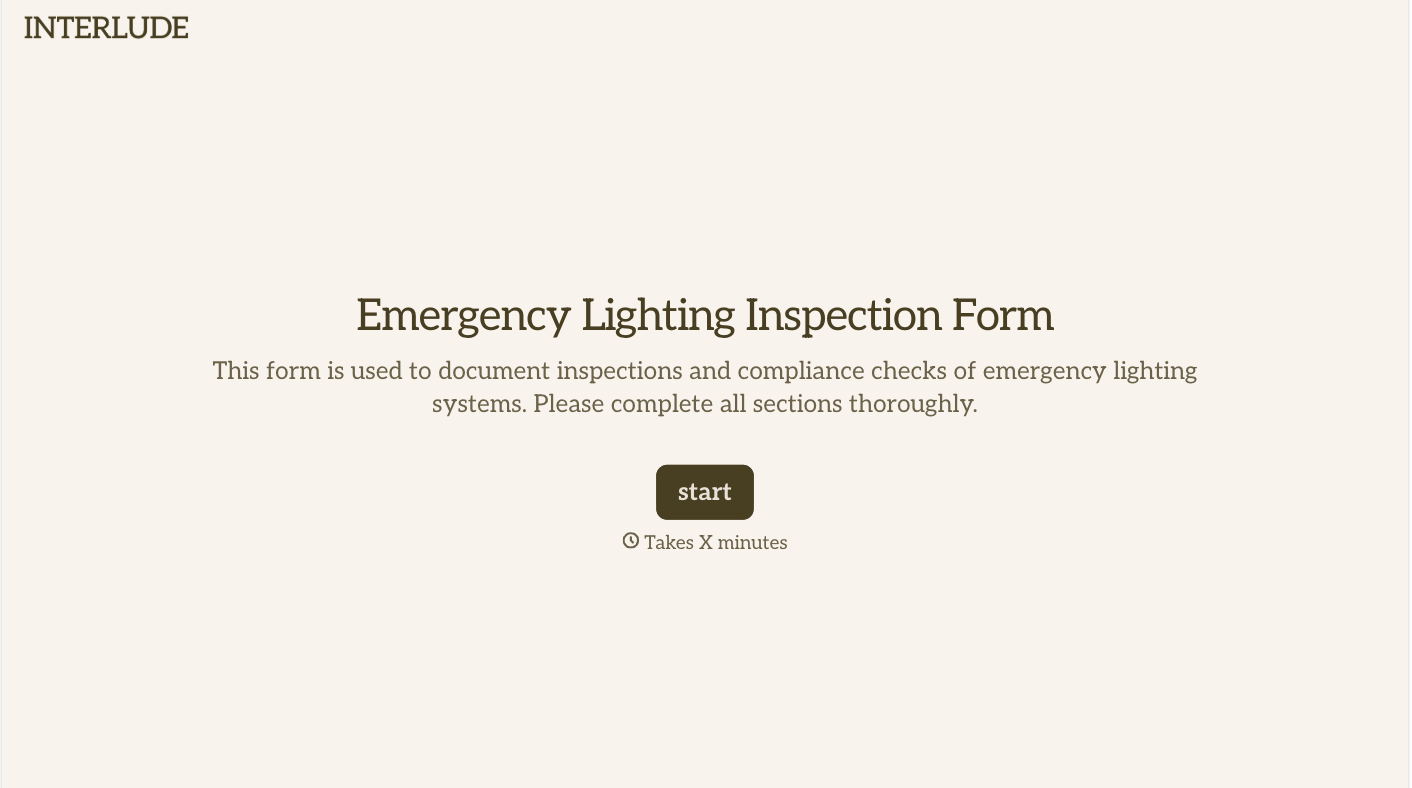 Emergency Lighting Inspection Form