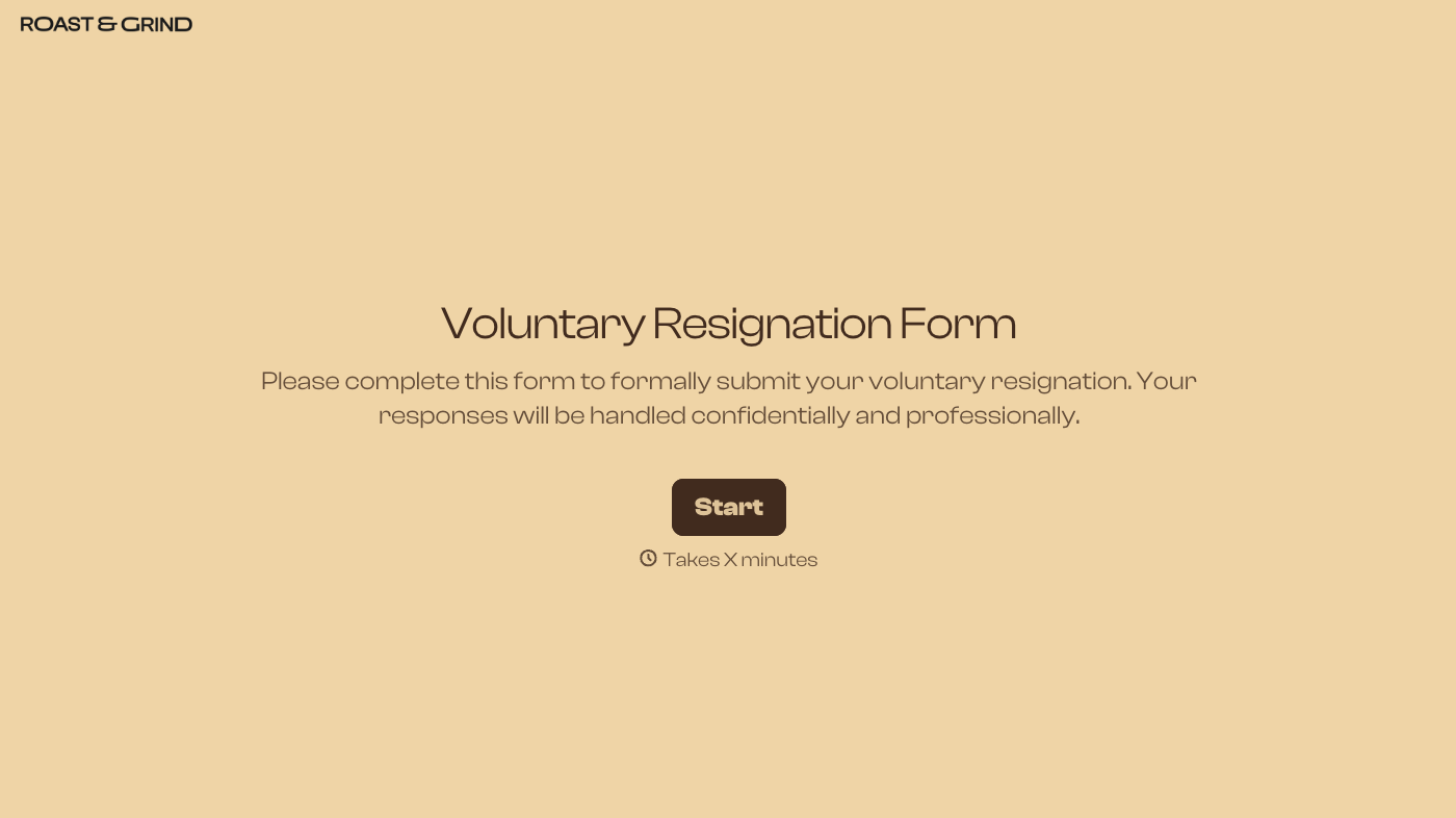 Voluntary Resignation Form