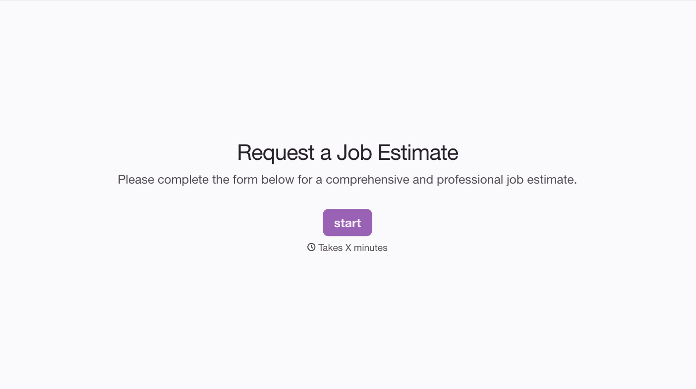 Job Estimate Form