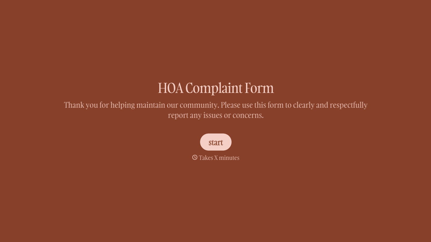 HOA Complaint Form