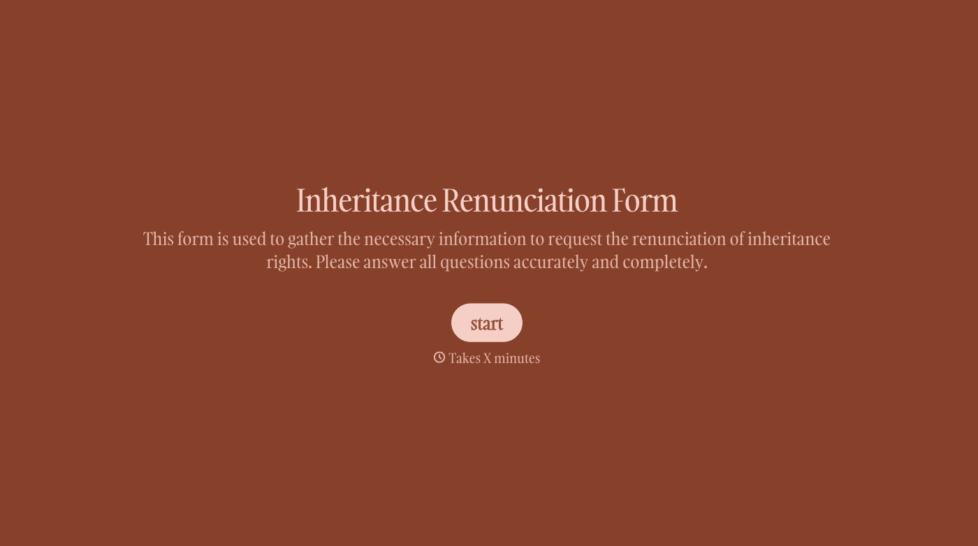 Renounce Inheritance Form