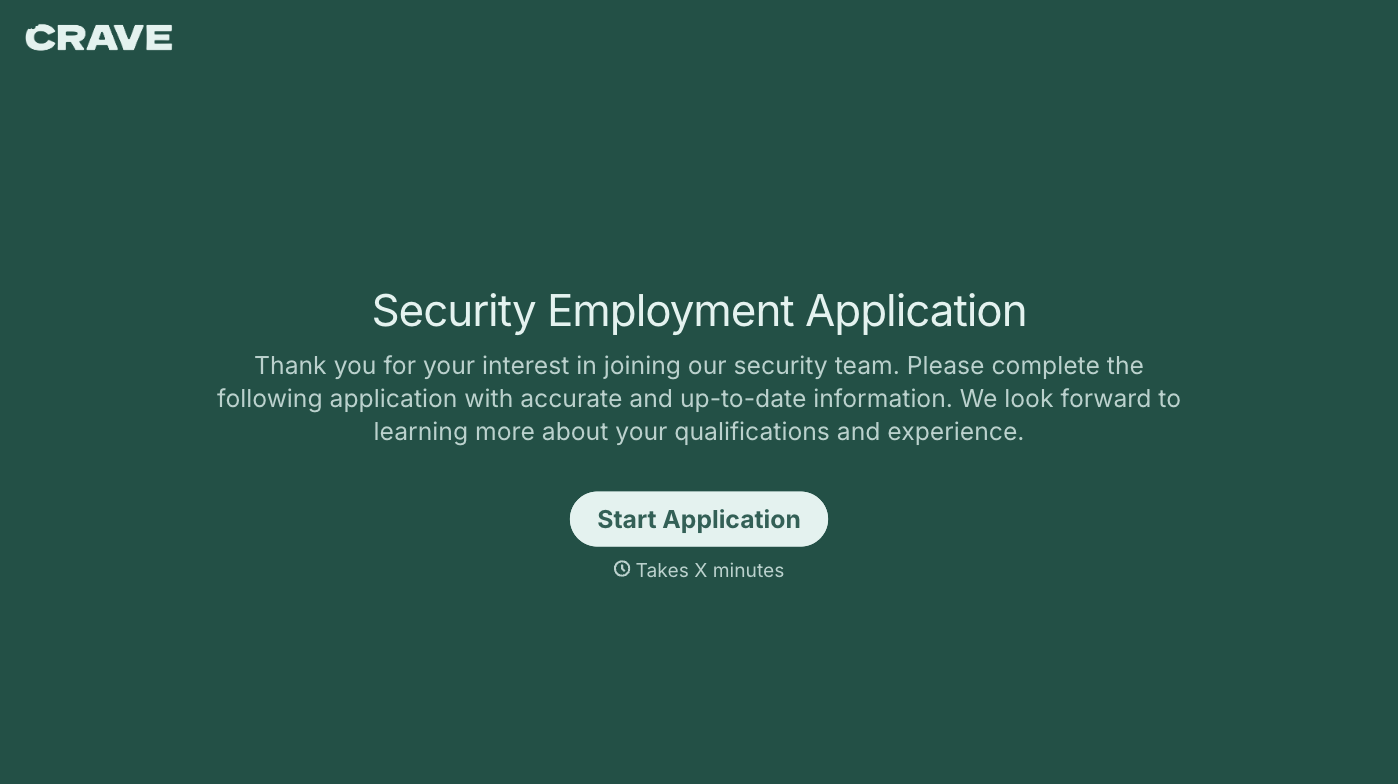 Security Employment Application Form