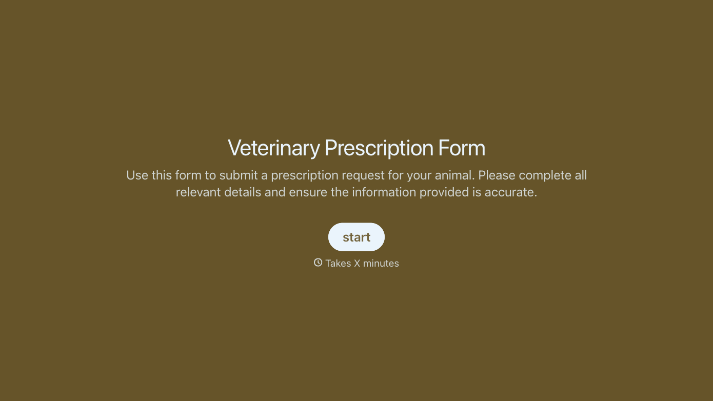 Veterinary Prescription Form
