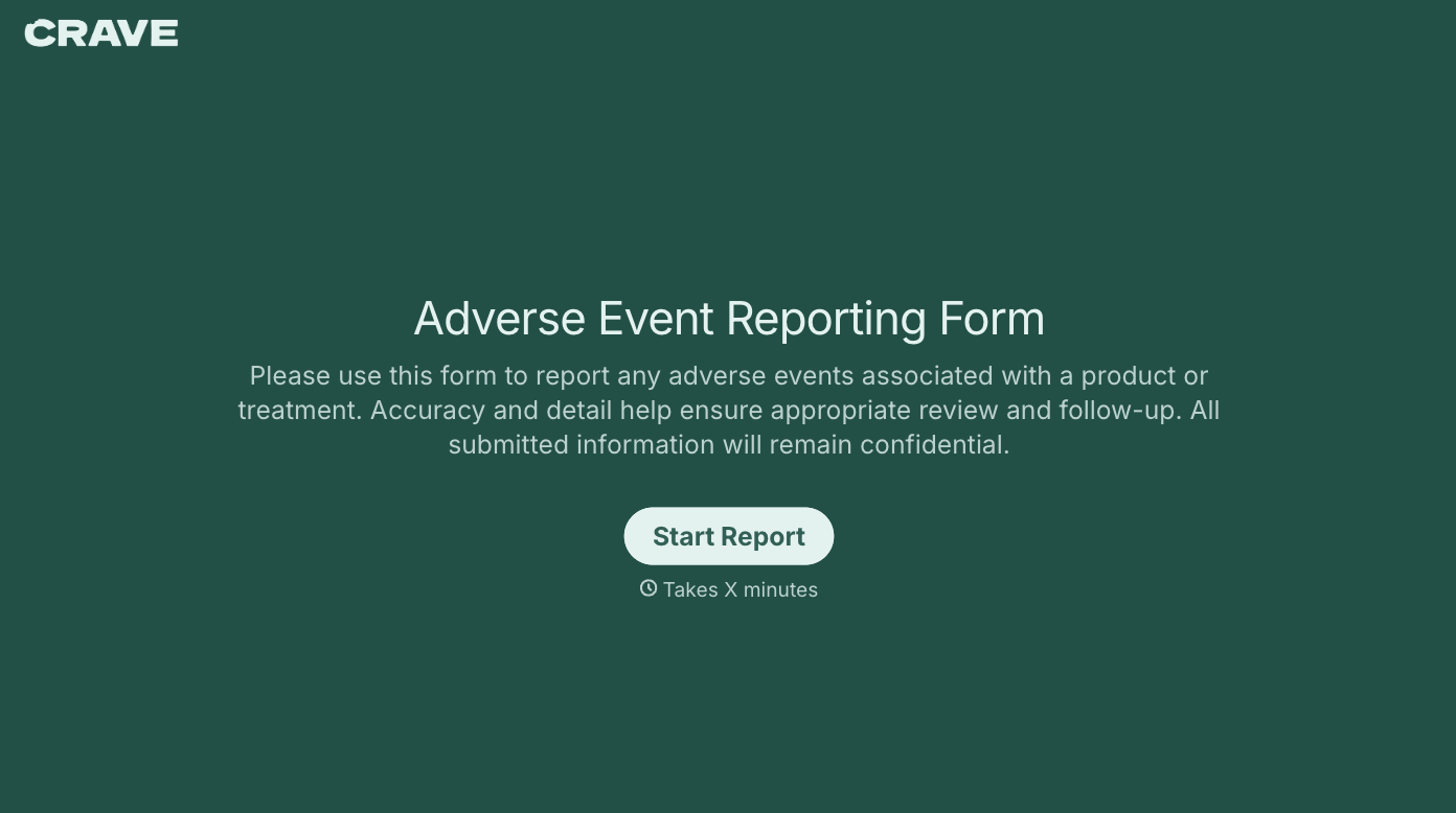 Adverse Event Reporting Form