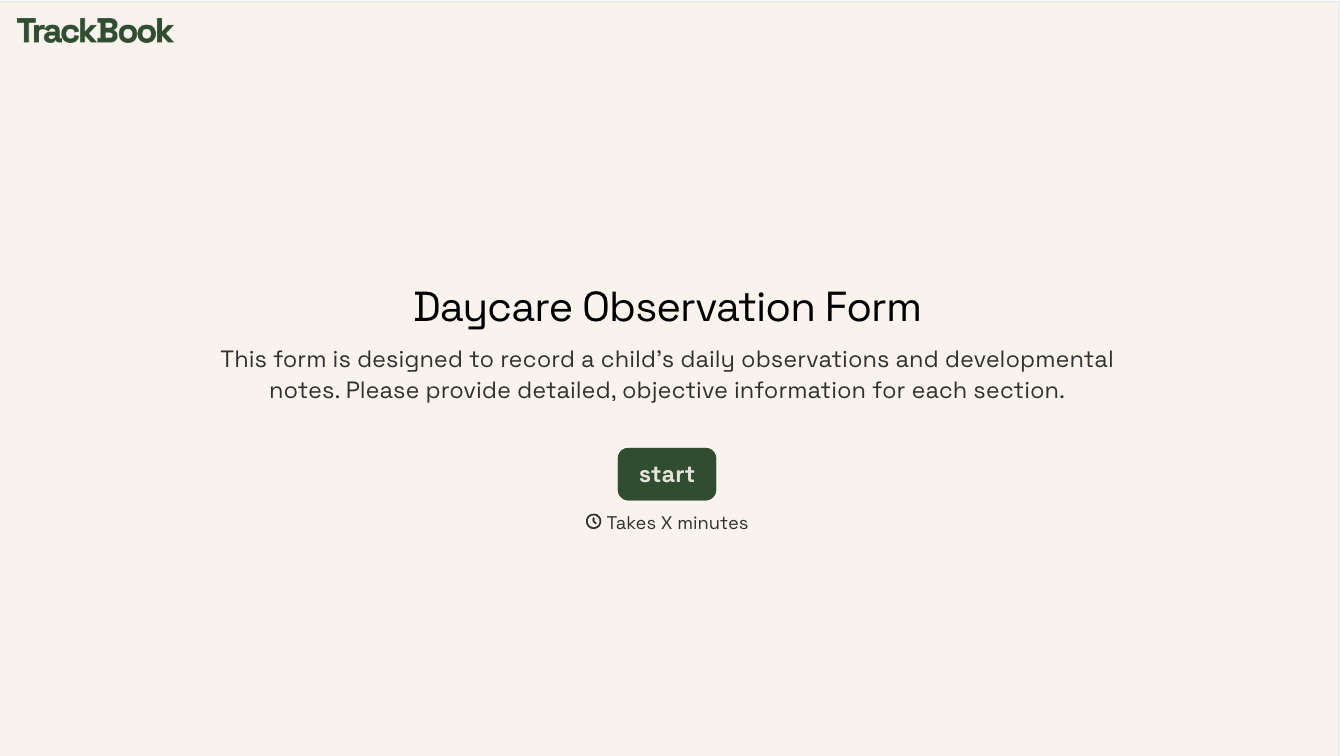 Daycare Observation Form