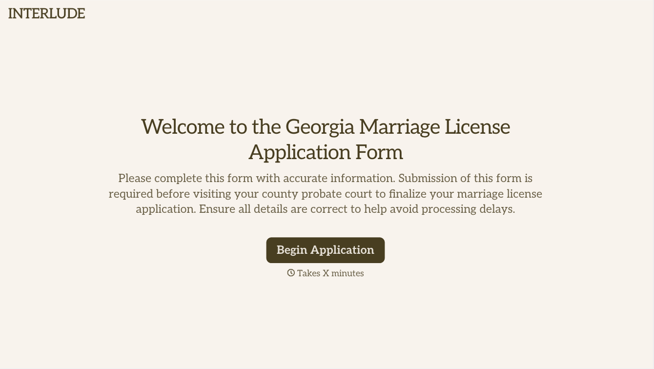 Georgia Marriage License Application Form