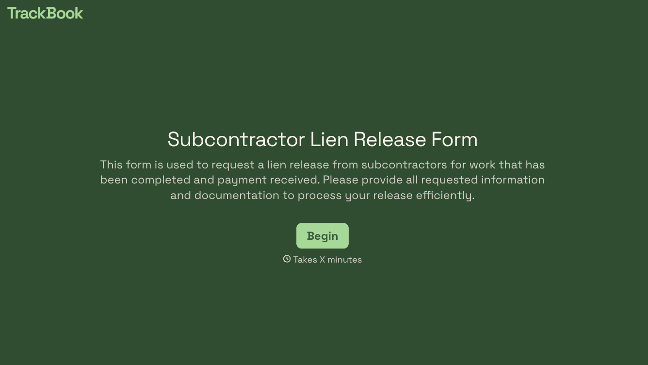 Subcontractor Lien Release Form