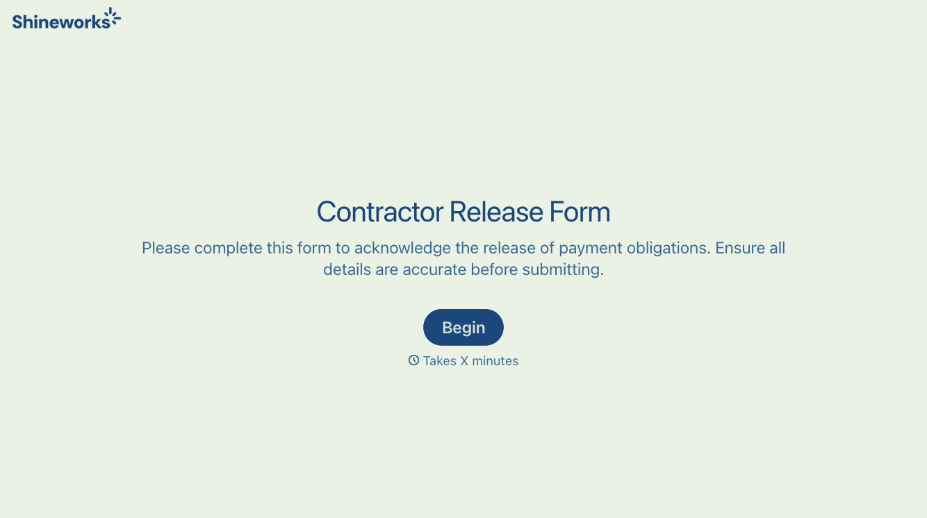 Contractor Release Form