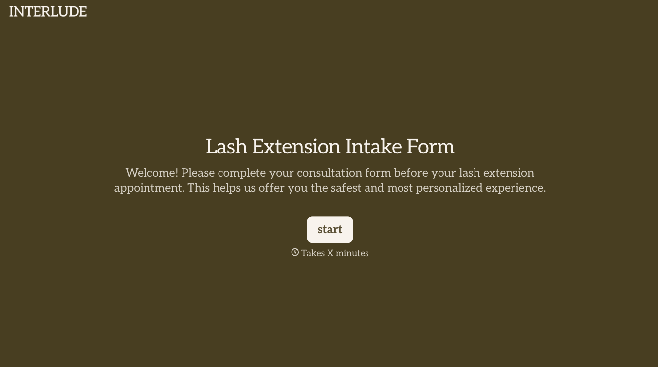 Lash Extension Intake Form