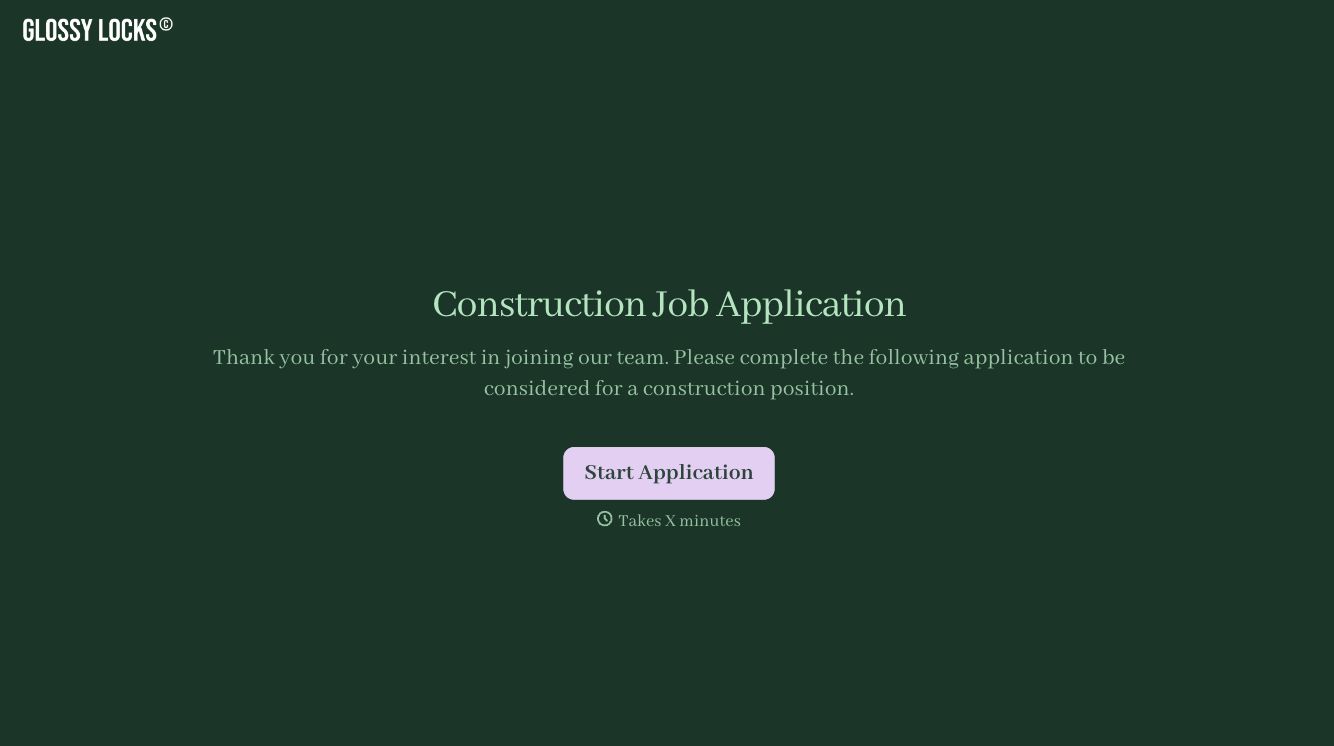 Construction Job Application Form