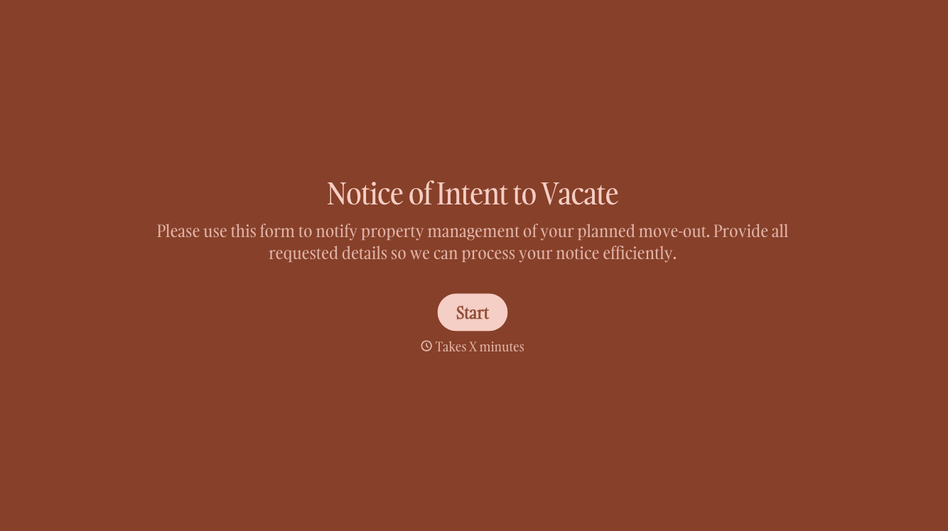 Intent to Vacate Form