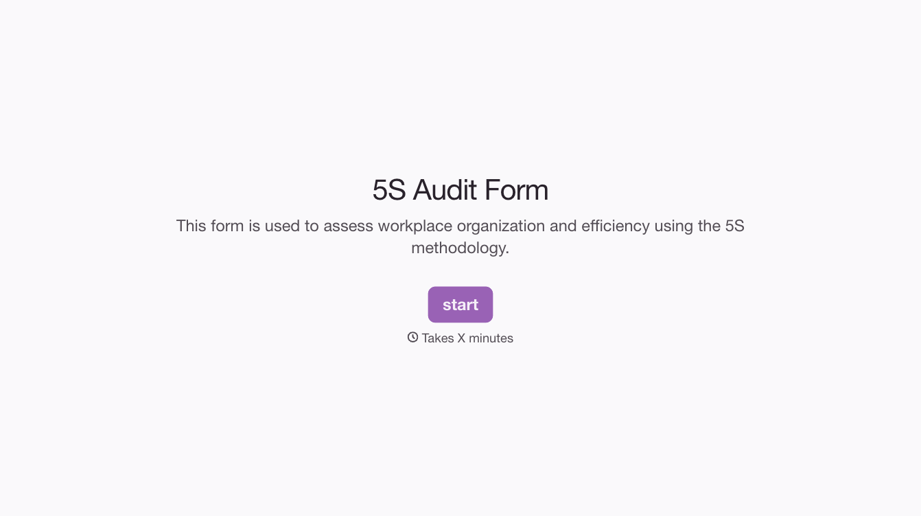5S Audit Form
