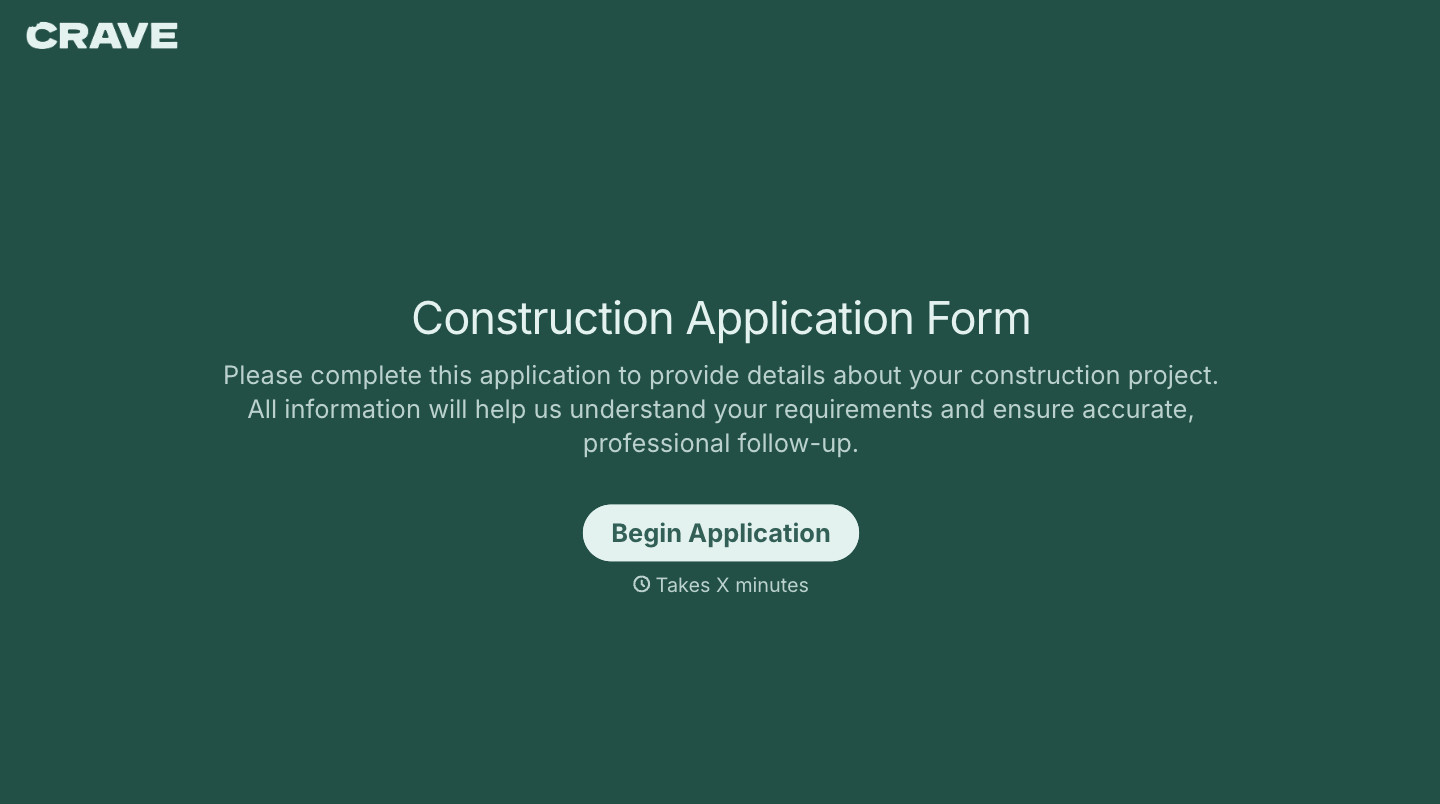 Construction Application Form