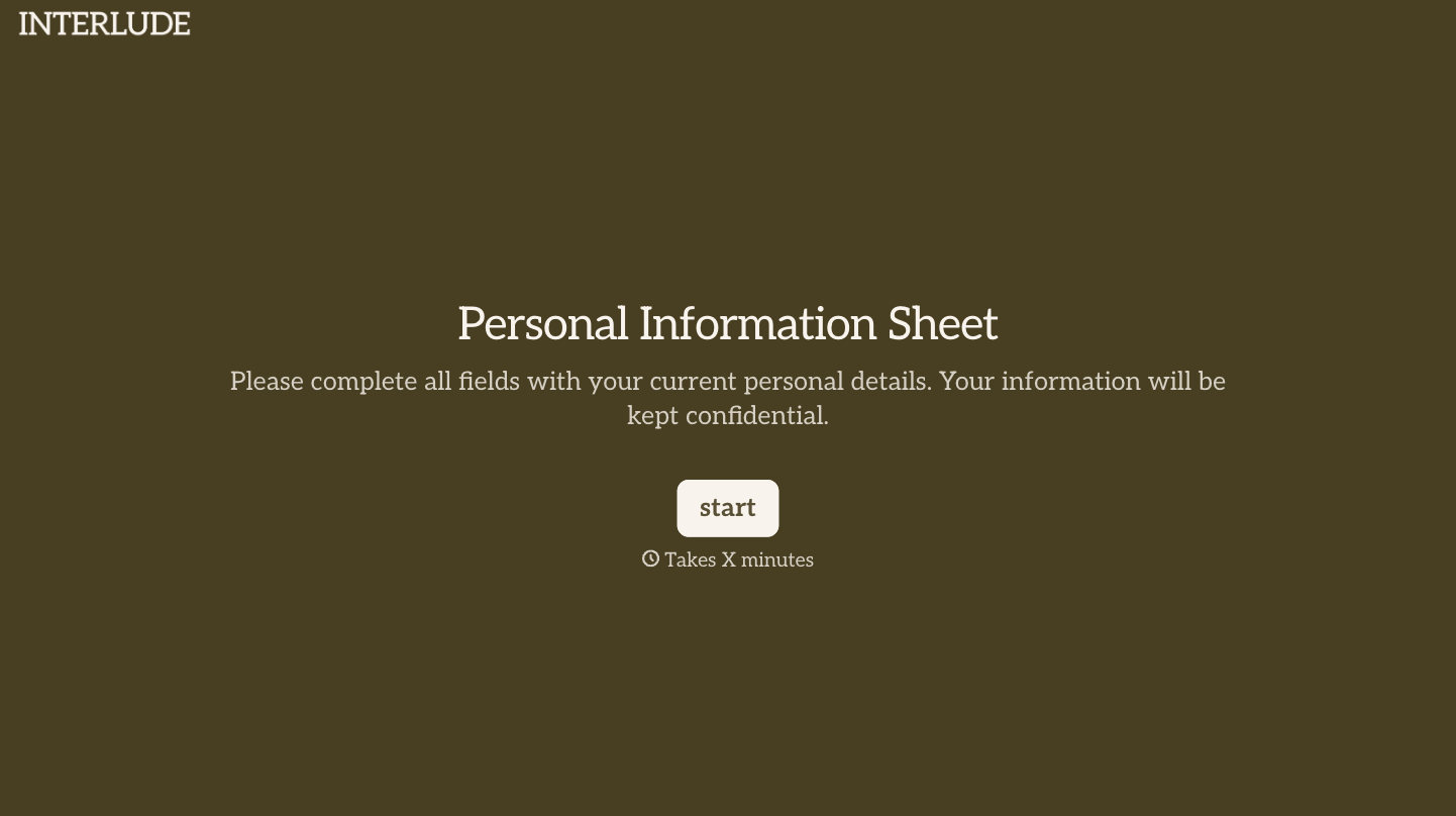 Personal Information Sheet Form