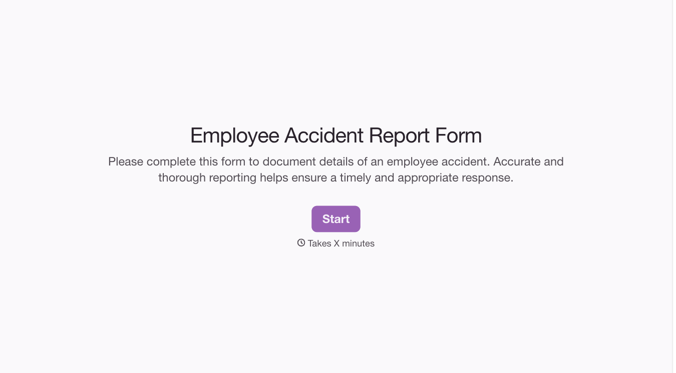 Employee Accident Report Form