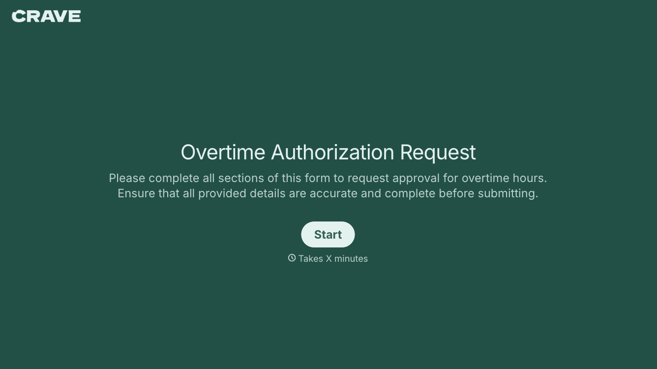 Overtime Authorization Form