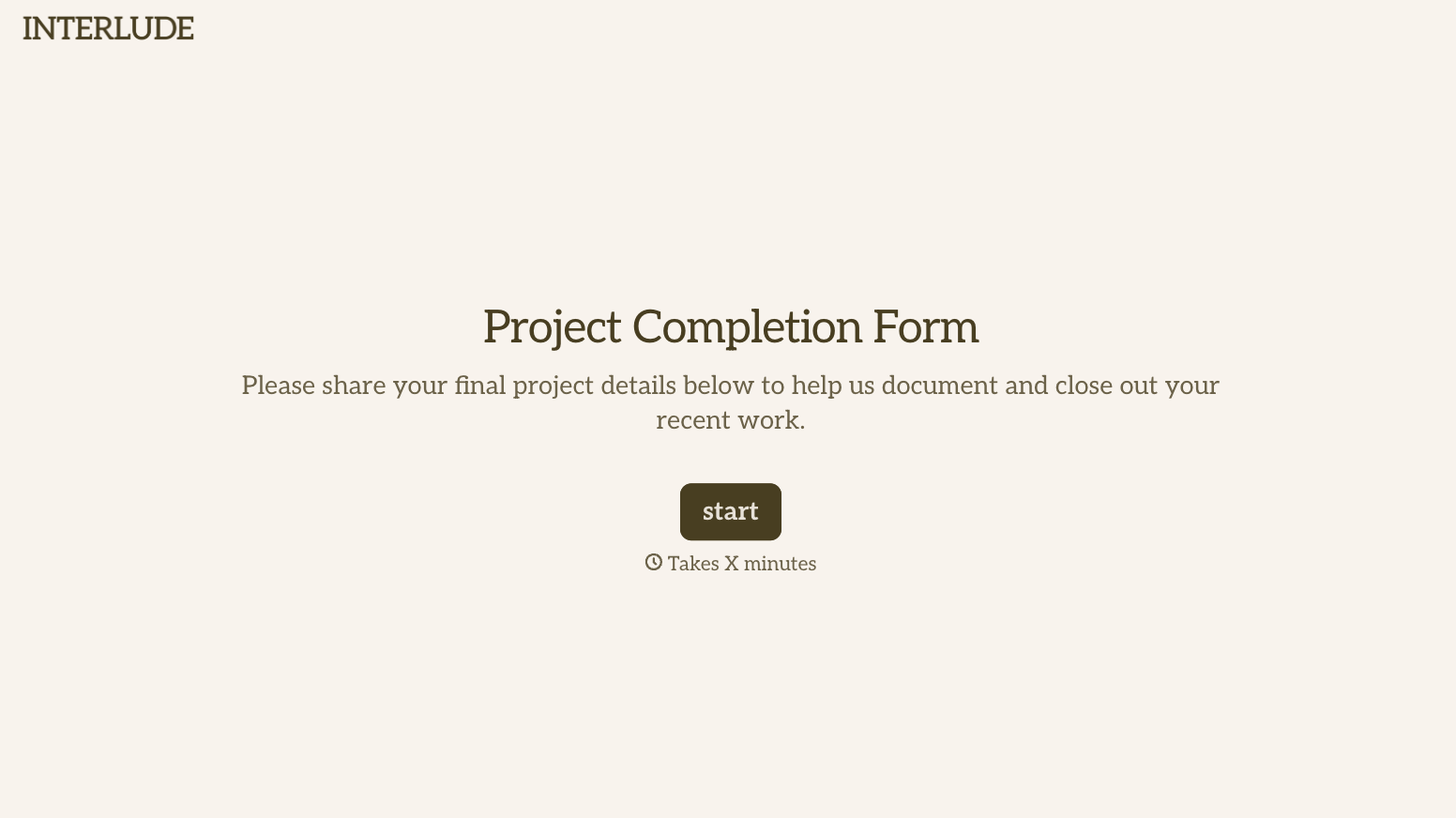 Project Completion Form