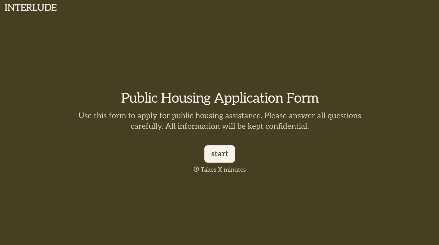 Public Housing Application Form