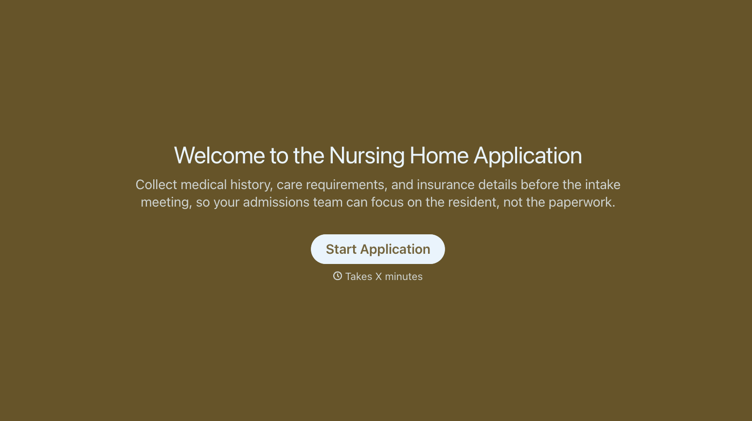 Nursing Home Application Form