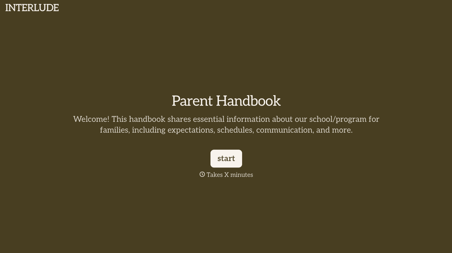 Parent Handbook Template