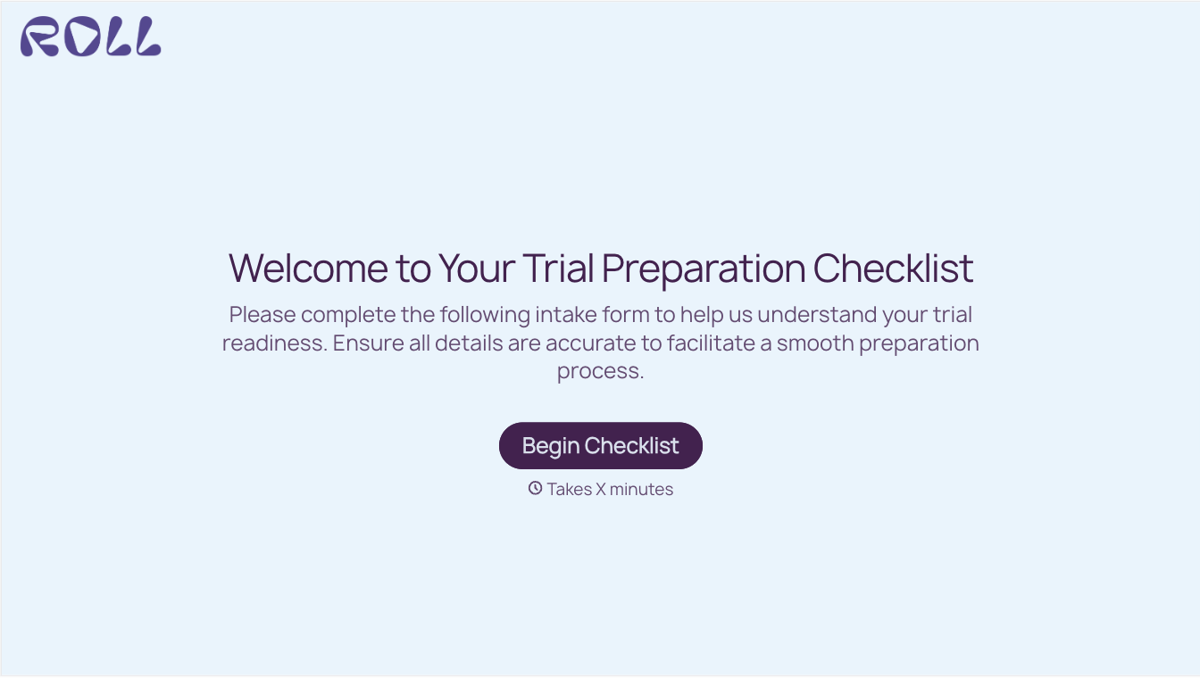 Trial Preparation Checklist Form
