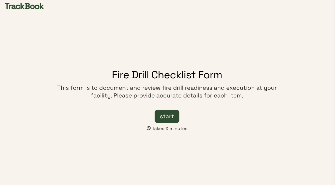 Fire Drill Checklist Form