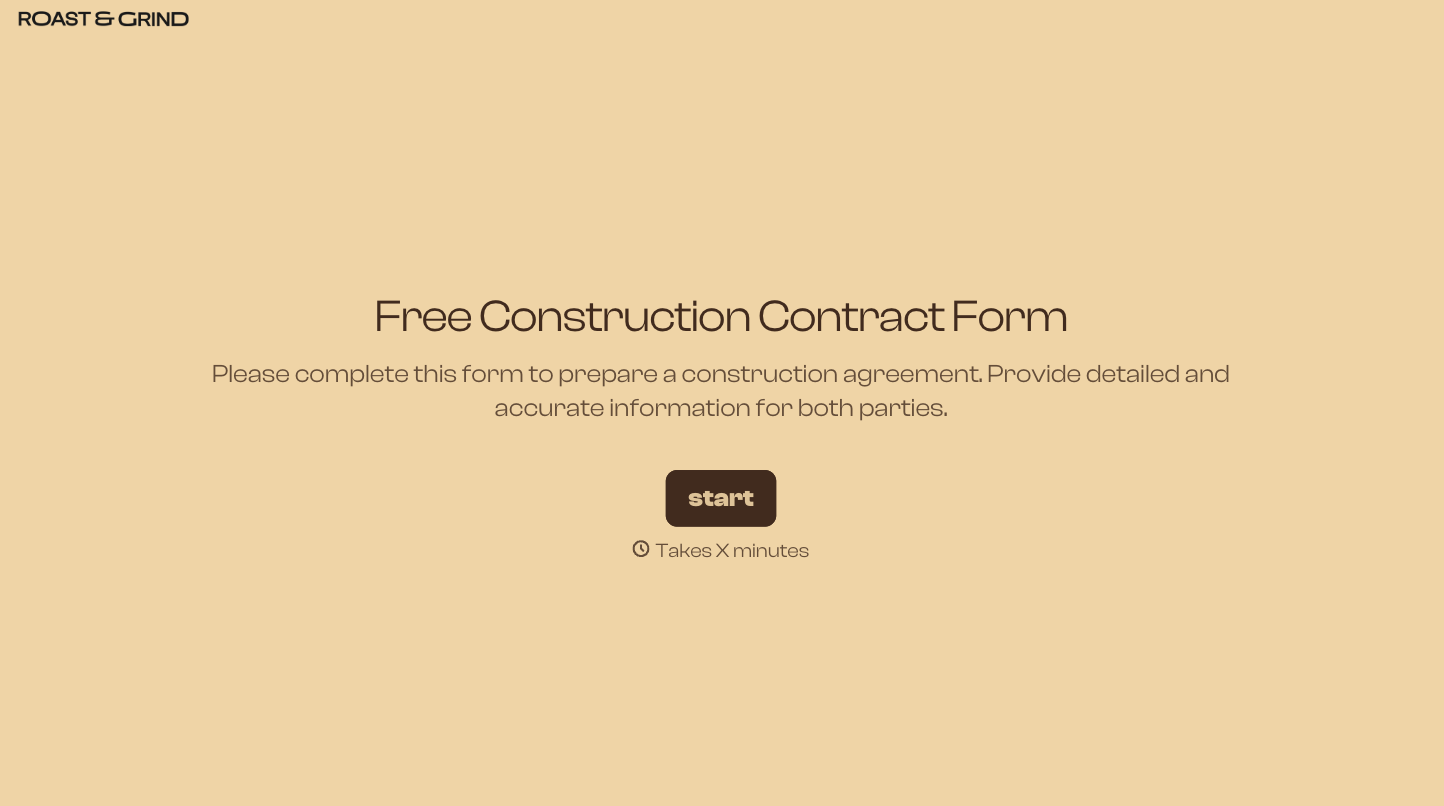 Free Construction Contract Form