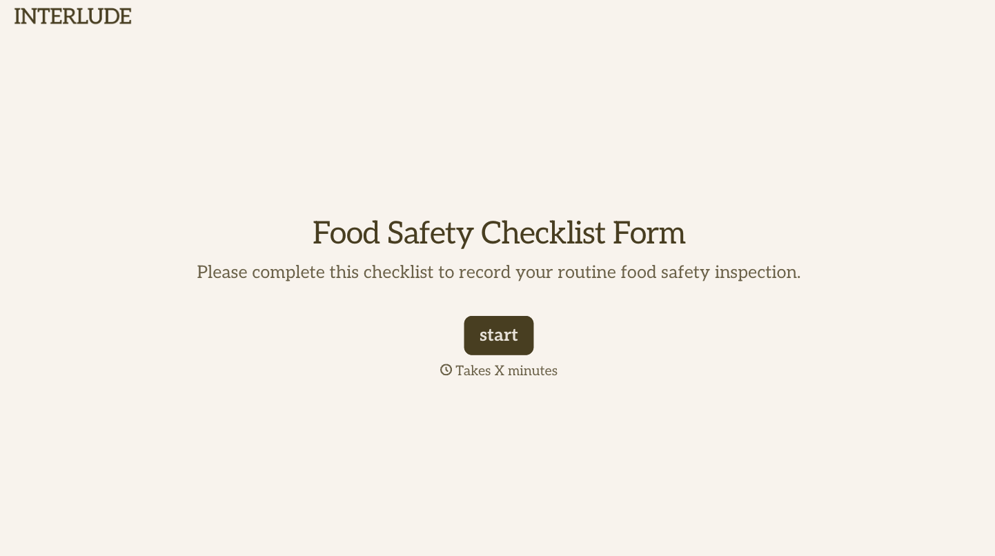 Food Safety Checklist Form