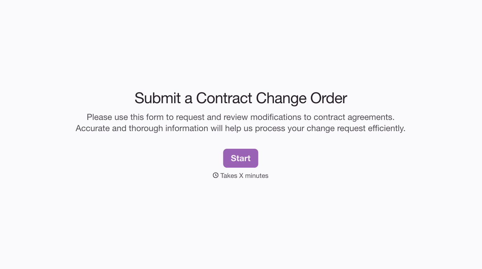 Contract Change Order Form