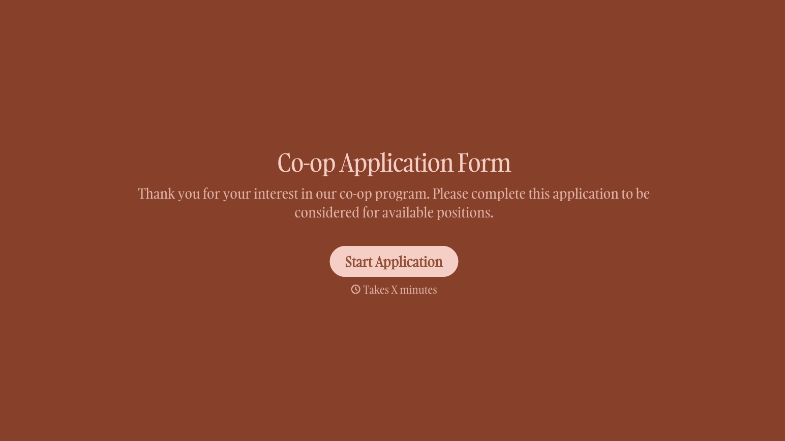 Co-op Application Form