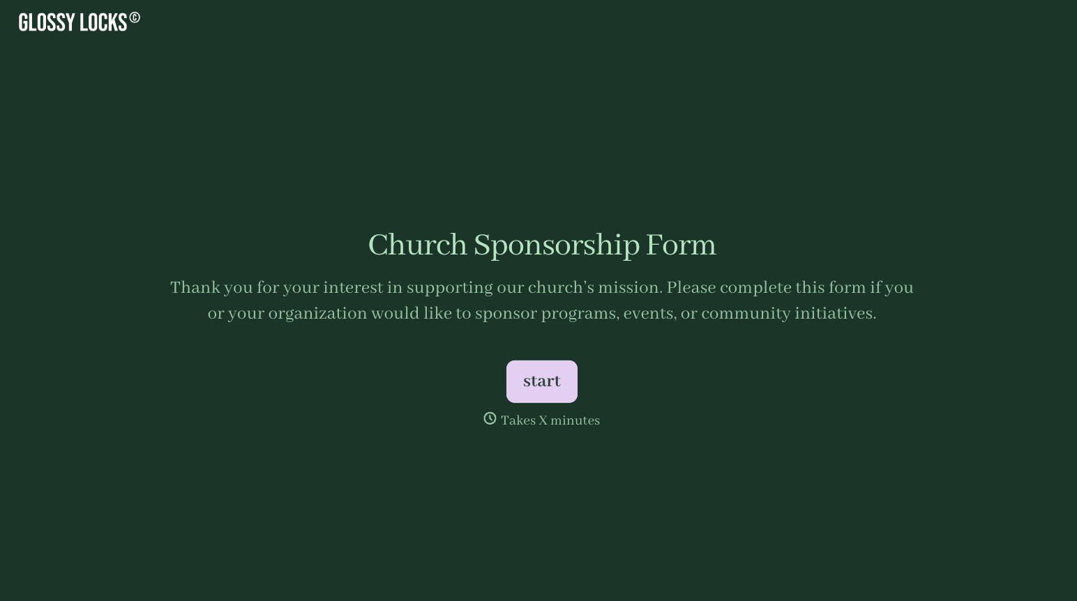 Church Sponsorship Form