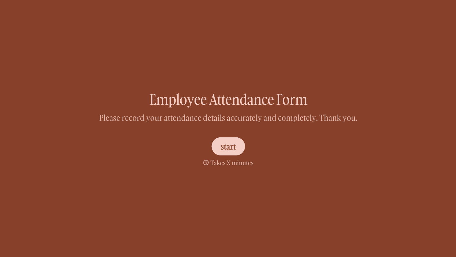 Employee Attendance Form