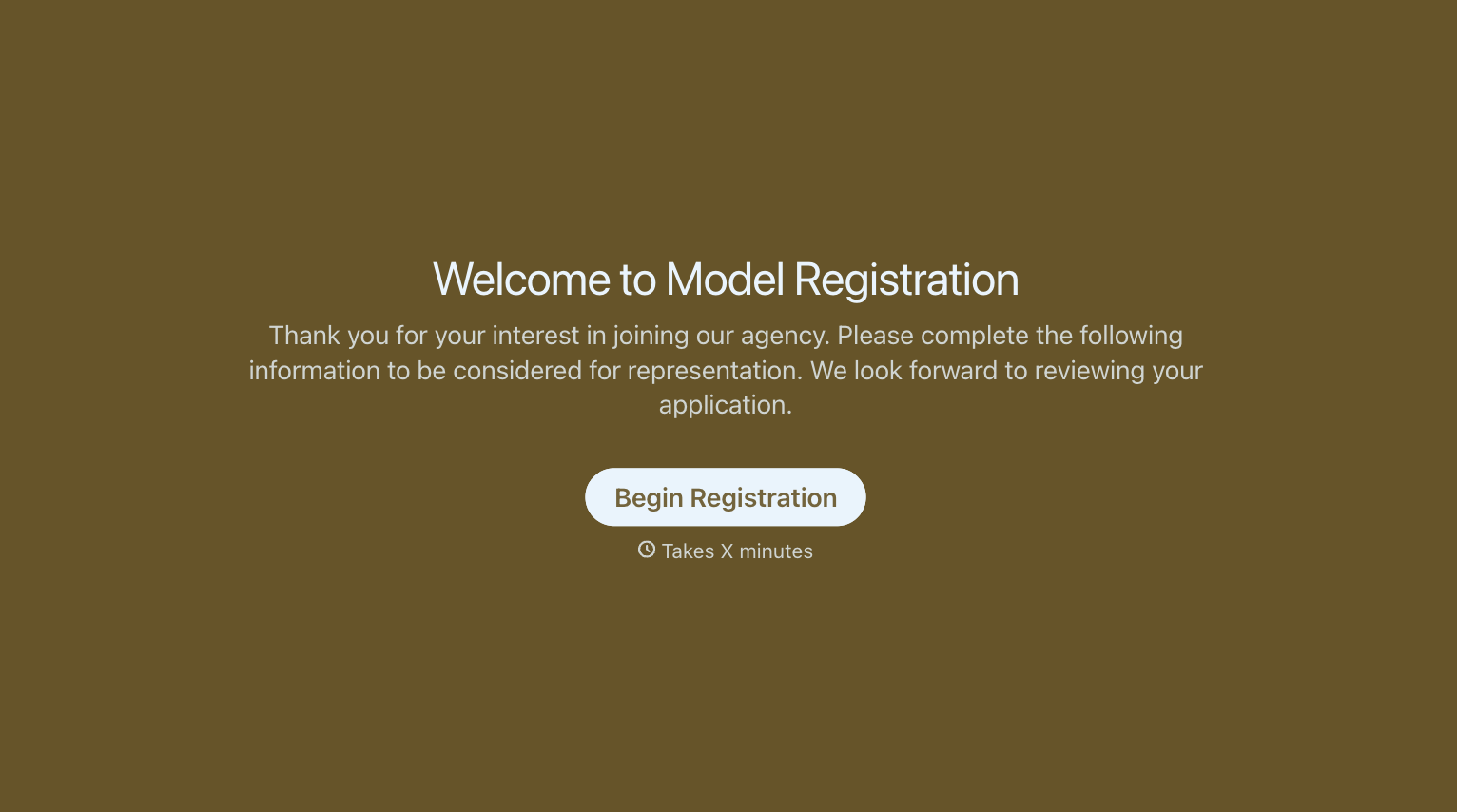 Model Registration Form