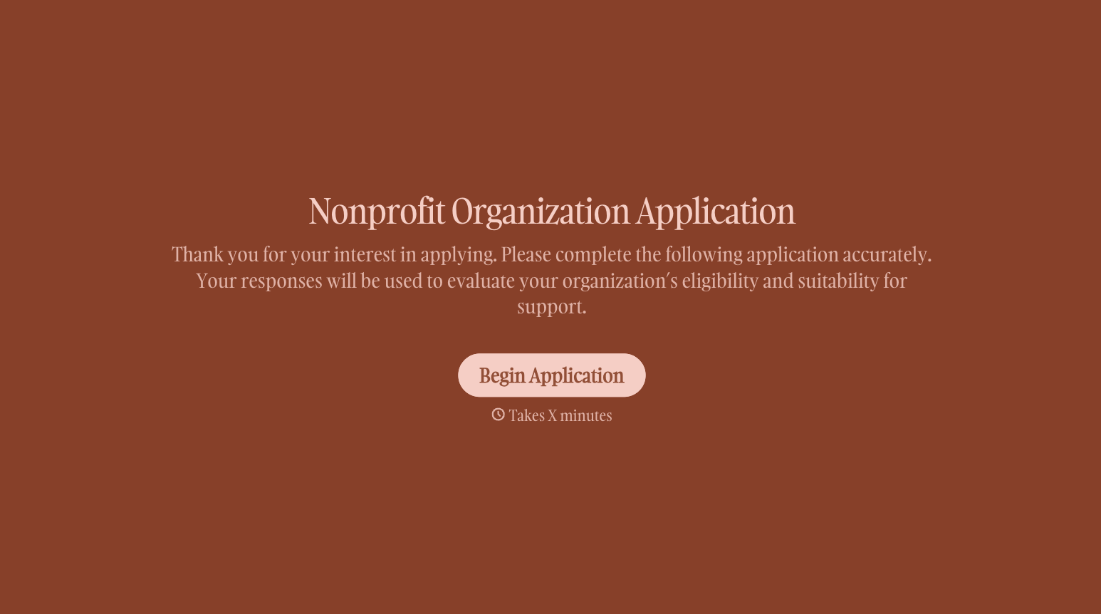 Nonprofit Organization Application Form