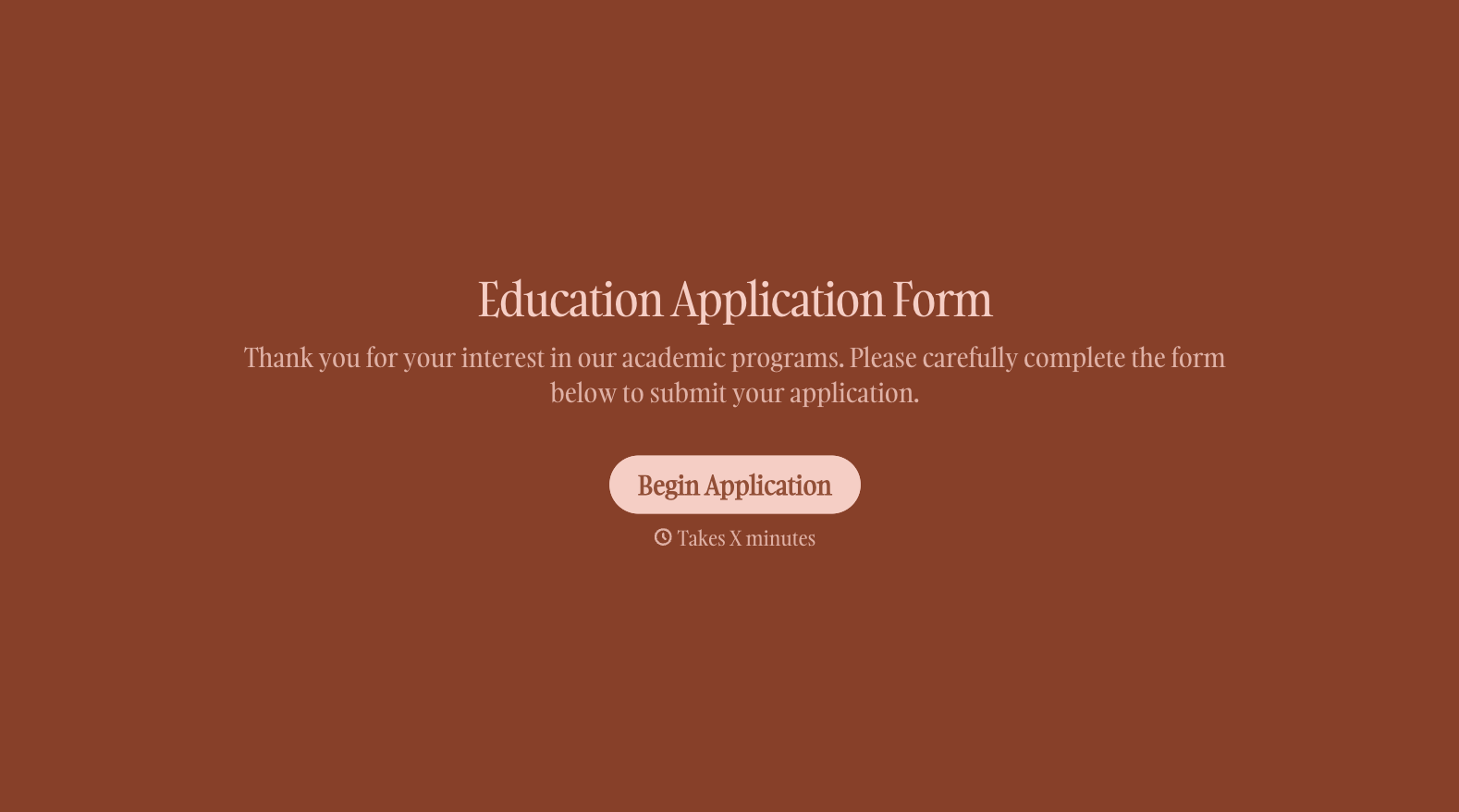 Education Application Form