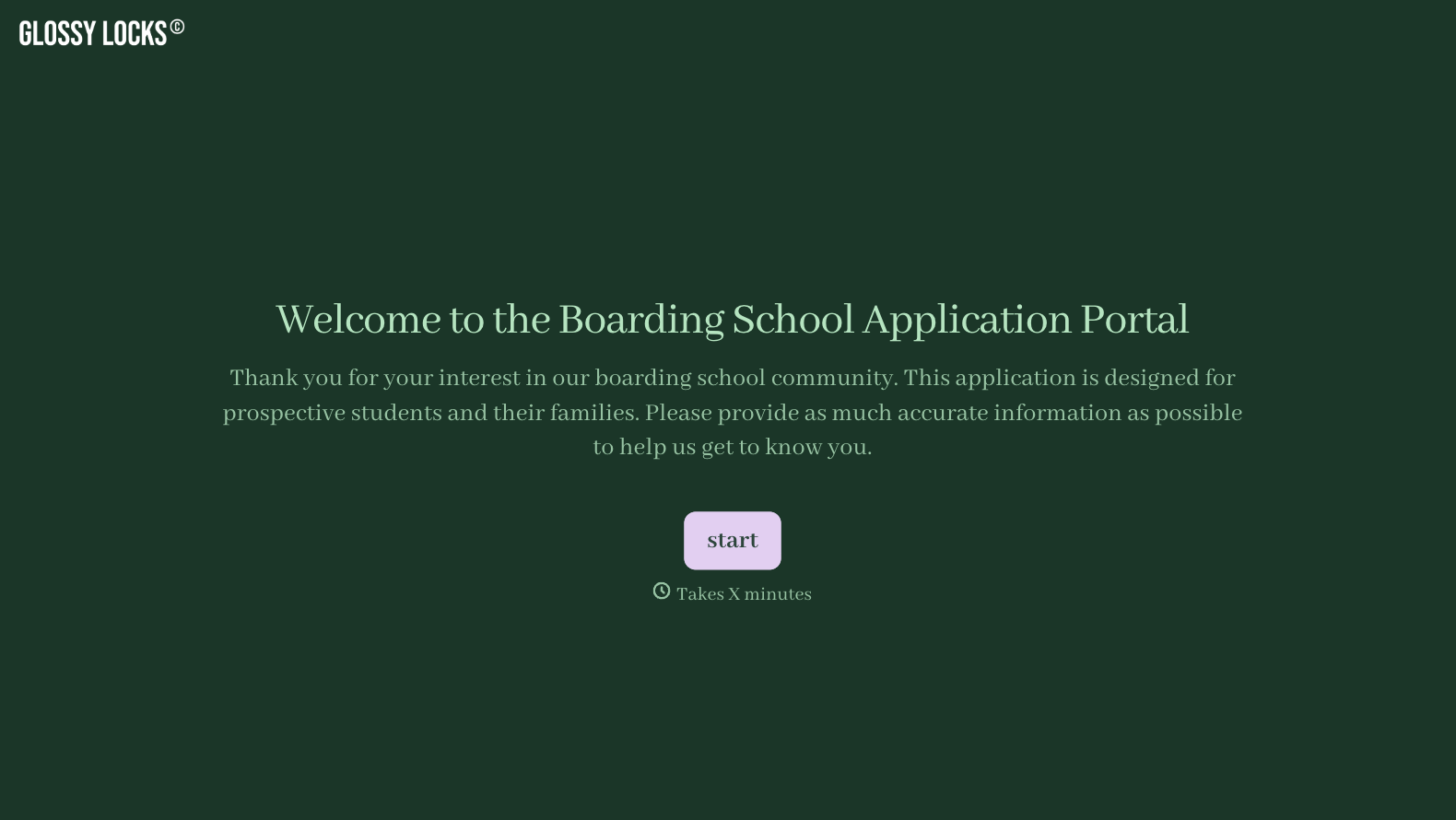 Boarding School Admissions Form