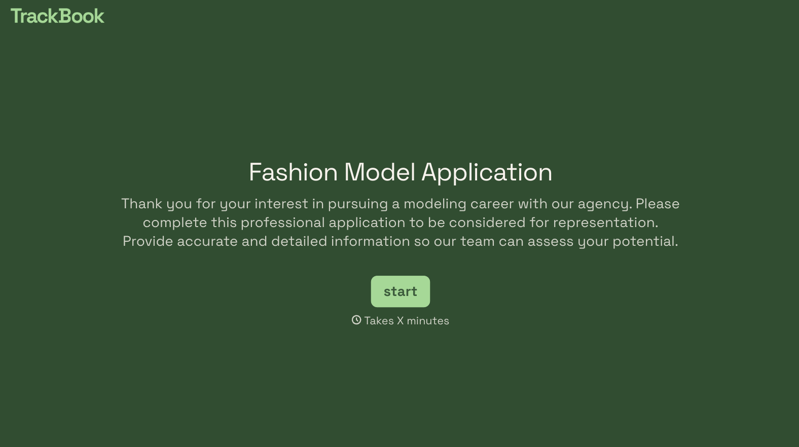 Fashion Model Application Form
