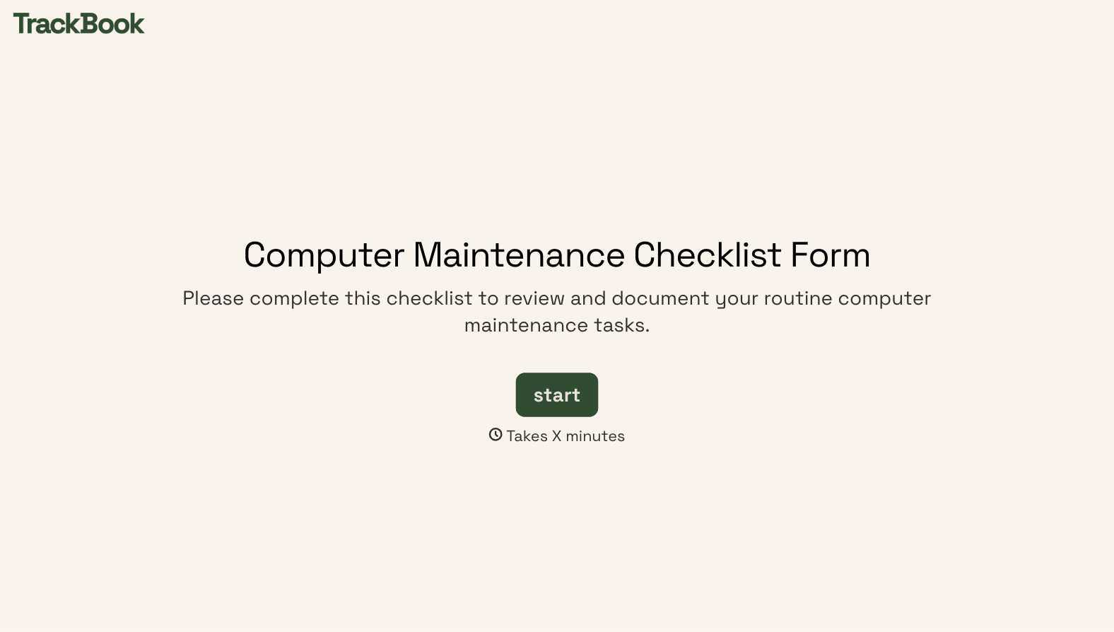 Computer Maintenance Checklist Form