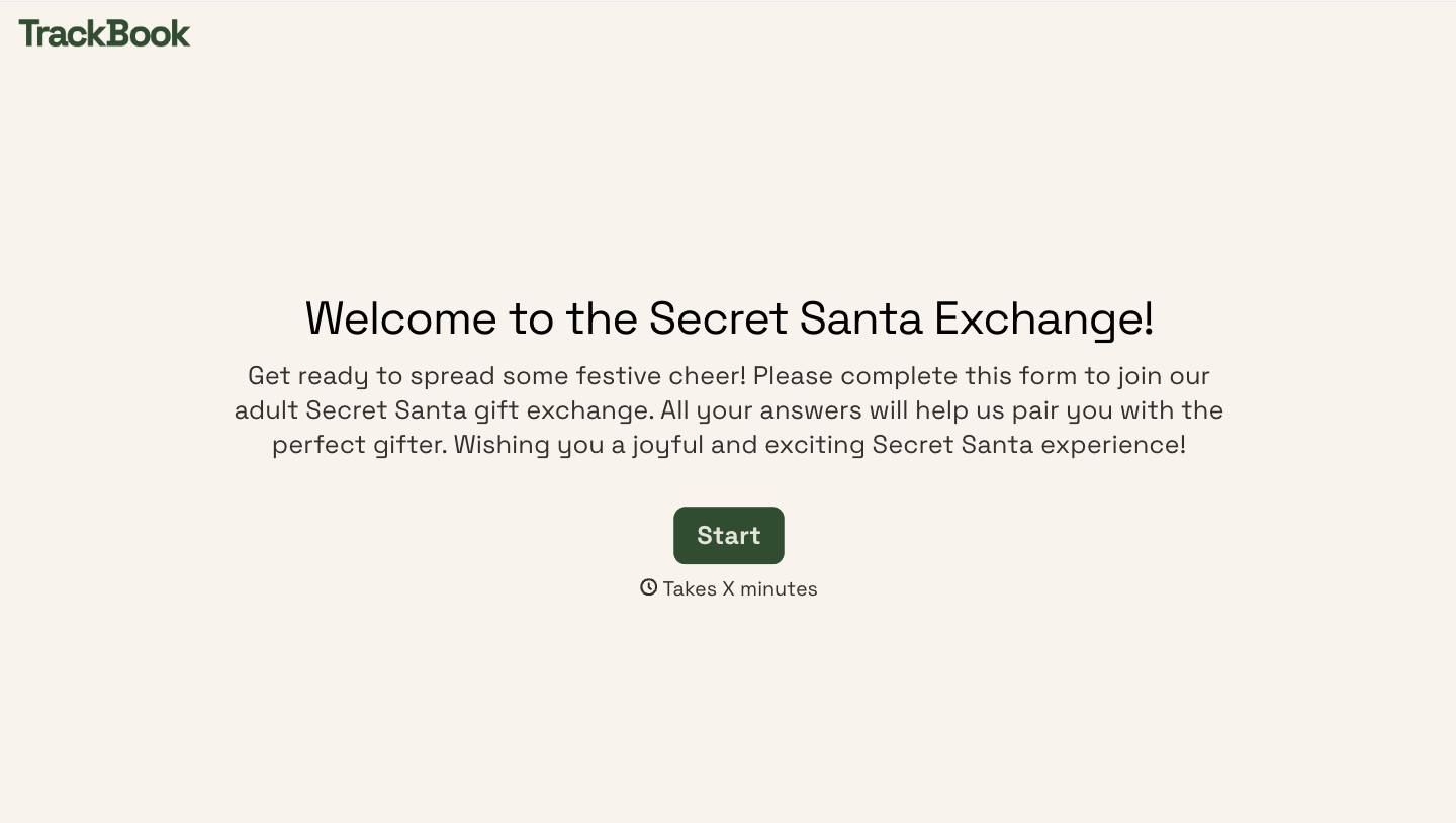 Secret Santa Form for Adults