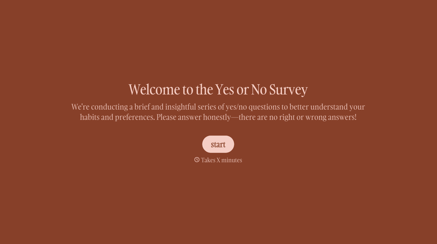 Yes/No Questions Survey