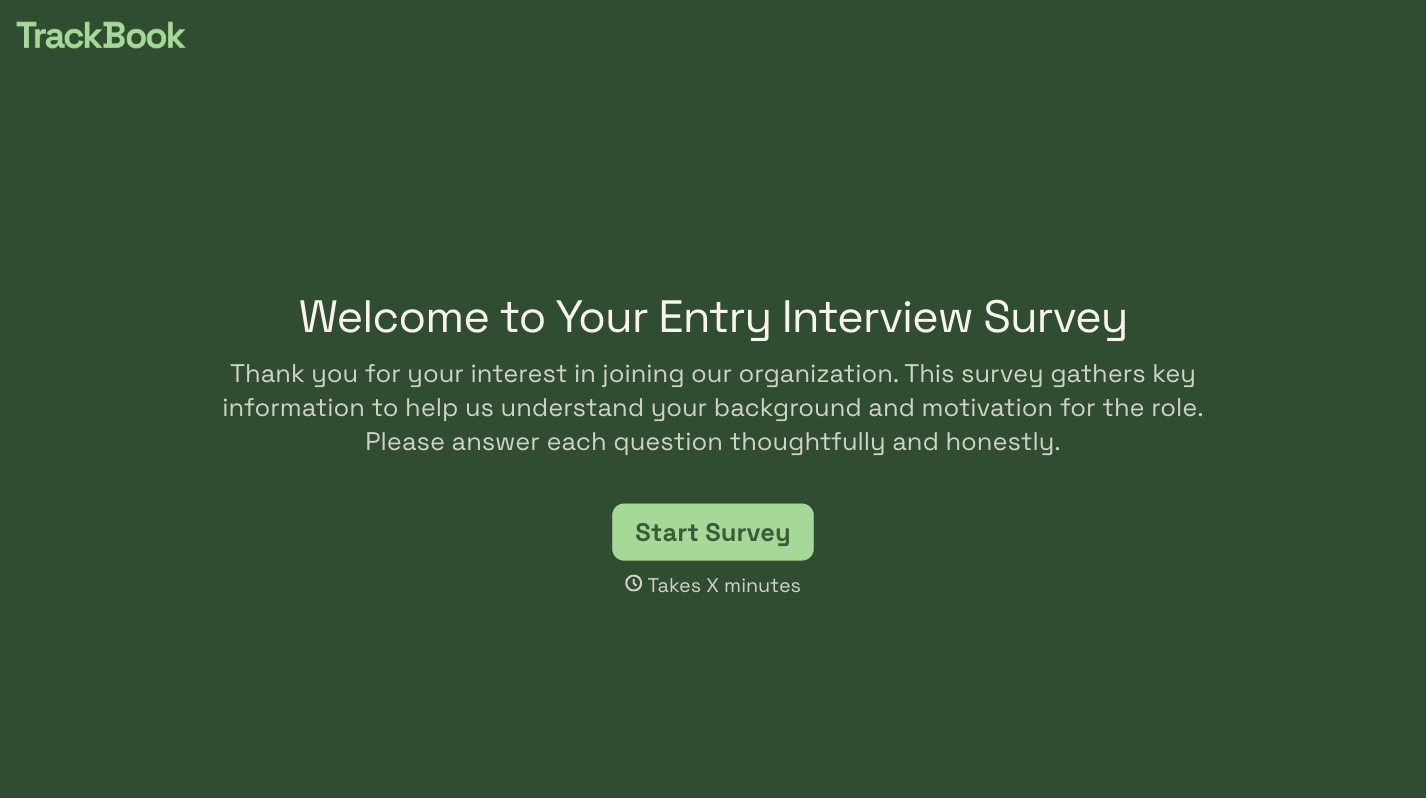 Entry Interview Survey