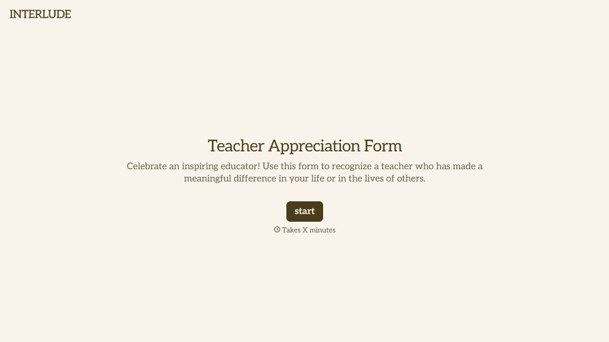 Teacher Appreciation Form