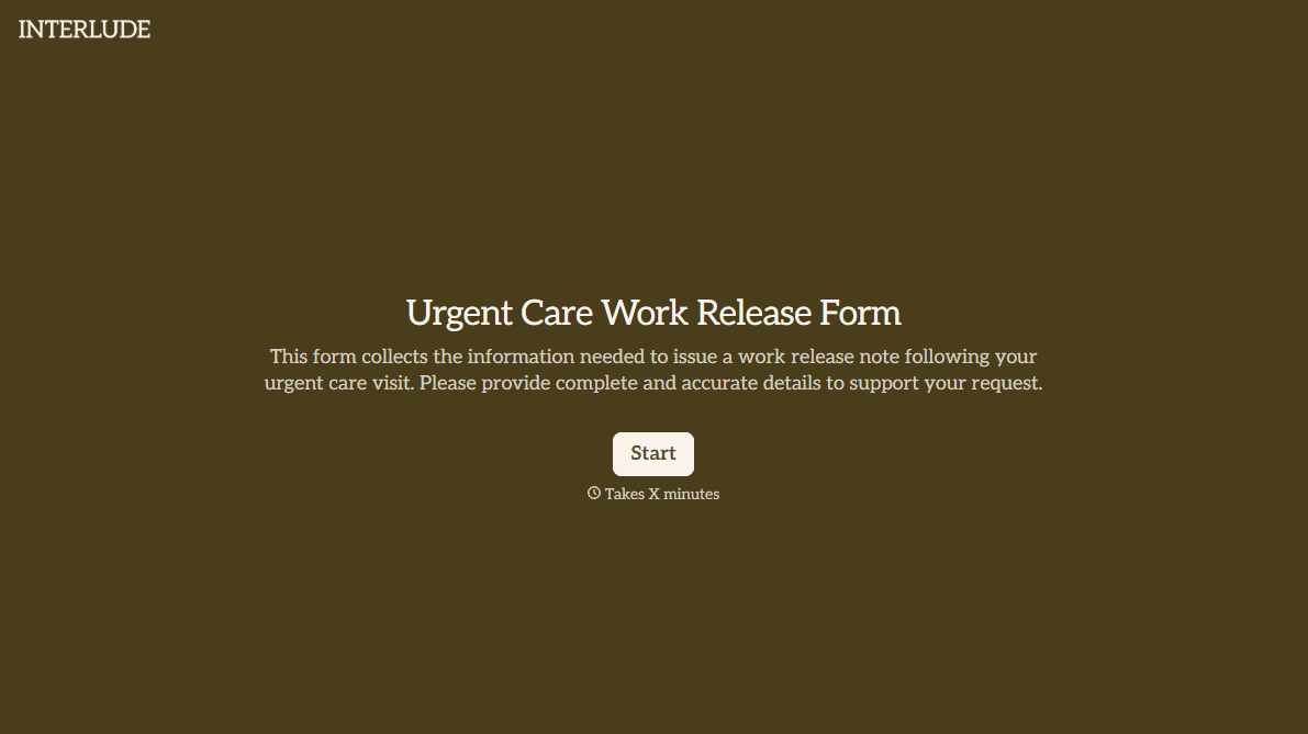 Urgent Care Work Release Form