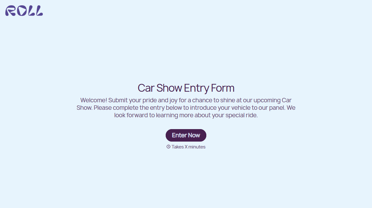 Car Show Entry Form