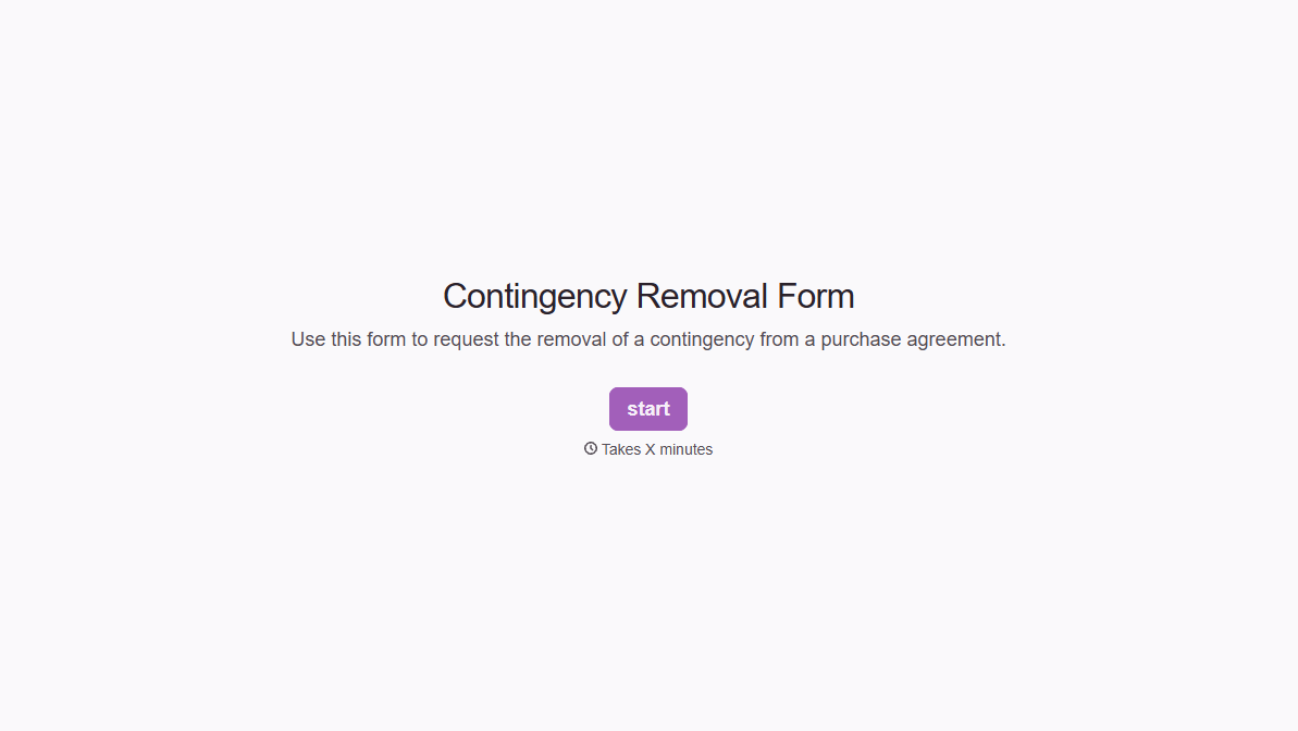 Contingency Removal Form