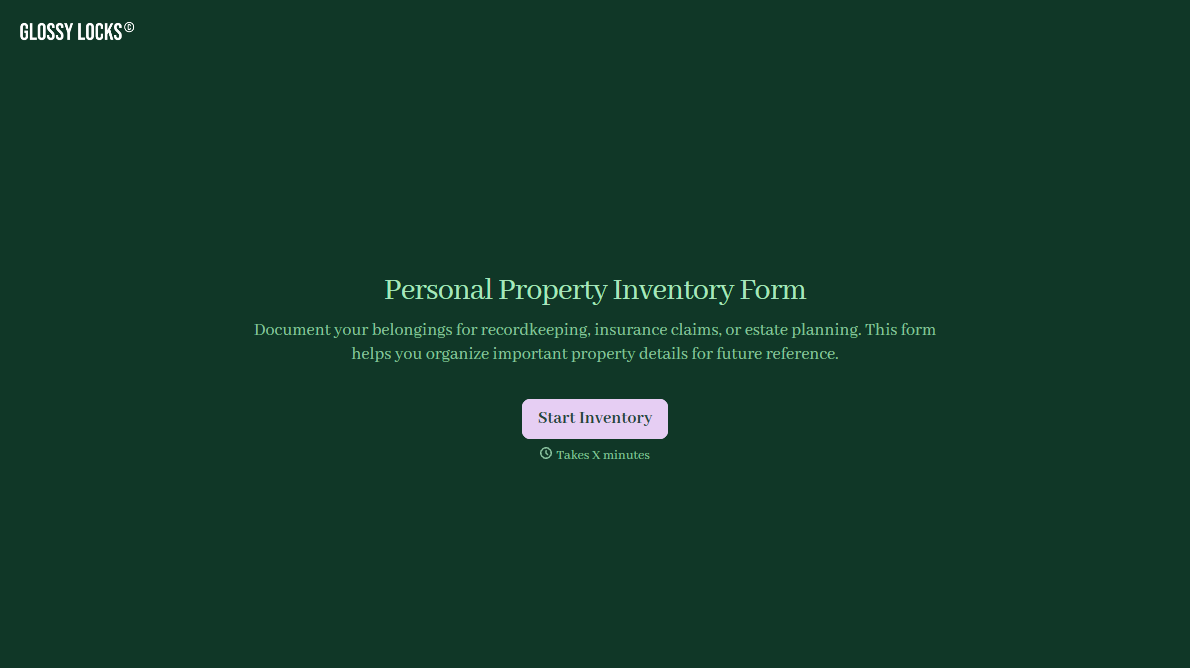 Personal Property Inventory Form